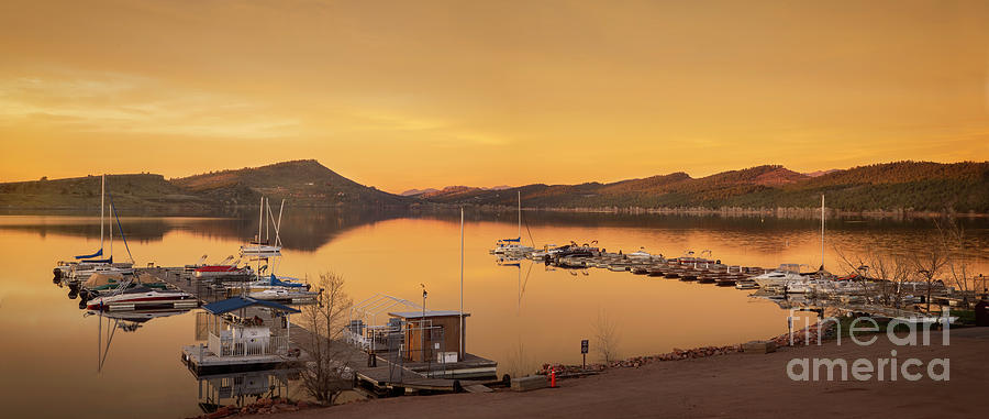 Panorama of Carter Lake Marina Photograph by Ronda Kimbrow