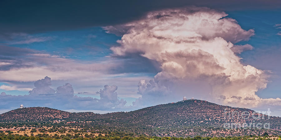 Panorama Of Cumulonimbus Clouds And Mcdonald Observatory - Davis Mountains Fort Davis West Texas Photograph