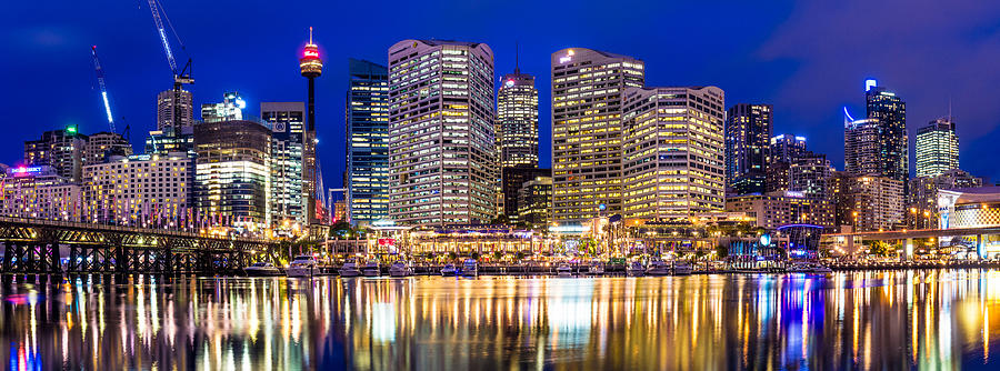 Panorama of Darling Harbour in Sydney Photograph by Xavier Arnau