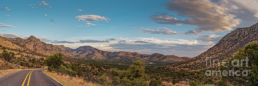 Panorama of Davis Mountains Scenic Loop near Sawtooth Mountain - Fort Davis Far West Texas Photograph by Silvio Ligutti