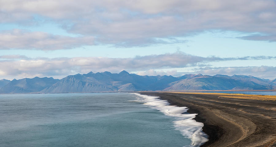 Panorama of Hvalnes Nature Reserve Beach in Iceland Photograph by Alexios Ntounas