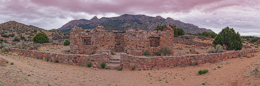 Panorama of Juan Tabo Cabin in the Sandia Mountains Foothills - Albuquerque New Mexico Photograph by Silvio Ligutti