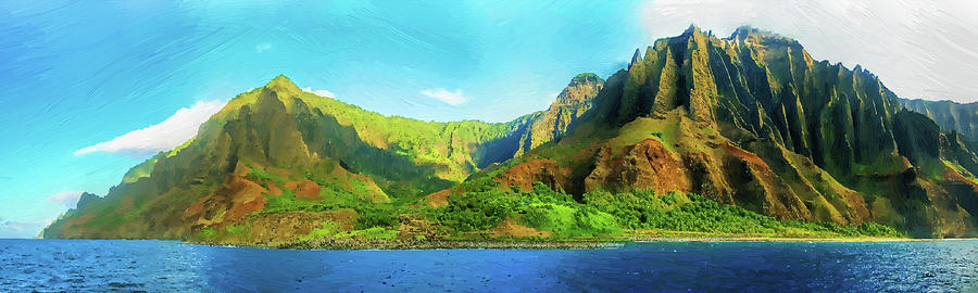 Panorama of Kauai Hawaii - DWP1567227 Painting by Dean Wittle