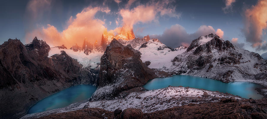 Panorama of Laguna de Los Tres Photograph by Celia Zhen
