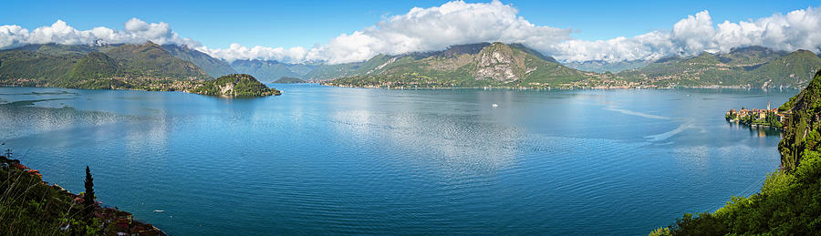Panorama of Lake Como Italy Photograph by Joan Carroll