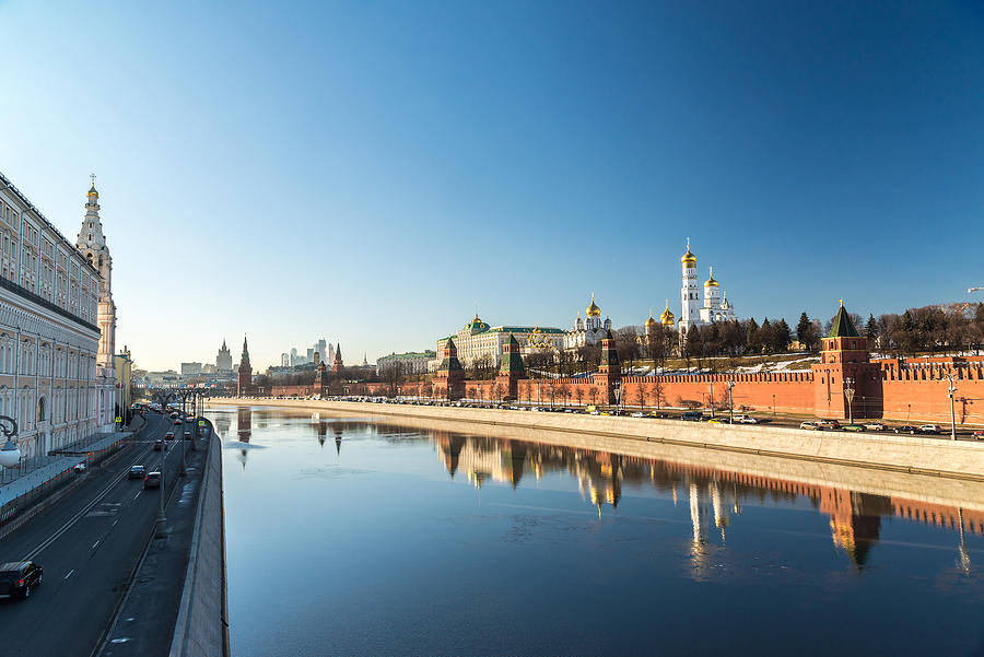 Panorama of  Moscow Kremlin and Sofiyskaya Embankment, Russia Photograph by OlgaVolodina