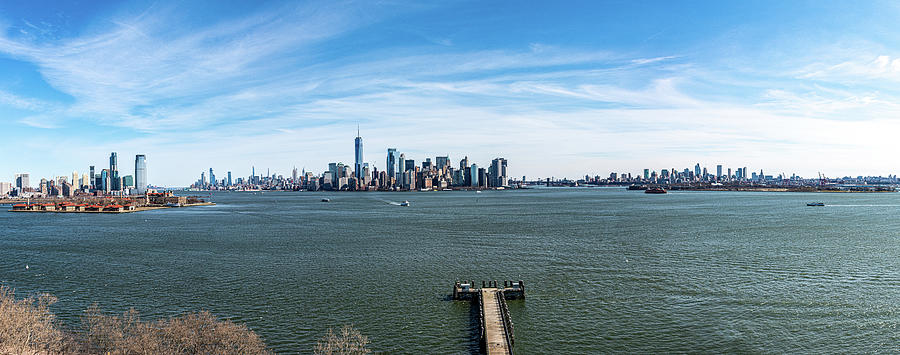 Panorama of New York Harbor Photograph by Douglas Wielfaert