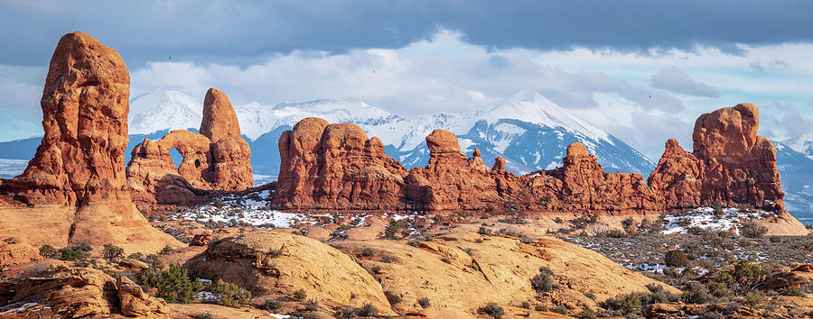 Panorama of rock formations in Arches National Park Photograph by Robert Miller