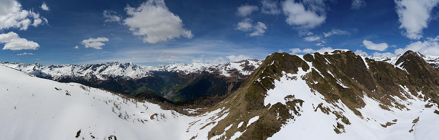 Panorama of snow Alps mountains at spring Photograph by Mikhail Kokhanchikov
