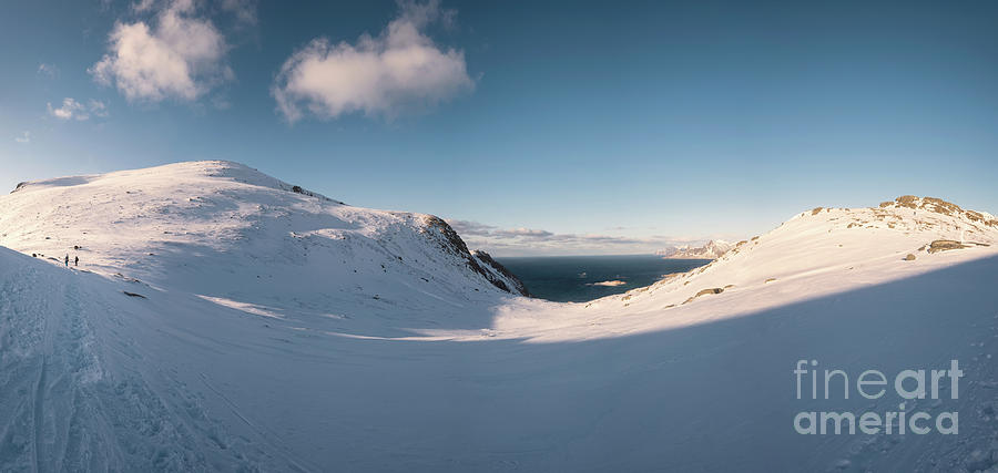 Panorama Of Snow Mountain Range With Sunshine And Blue Sky Photograph ...