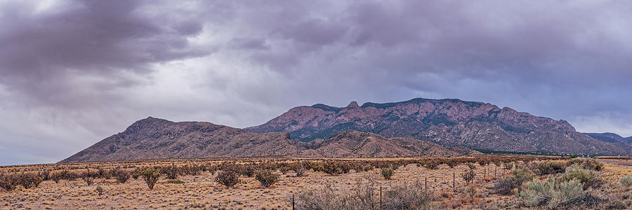 Panorama of Stormy Weather Over Sandia Mountains - Albuquerque New Mexico Land of Enchantment Photograph by Silvio Ligutti