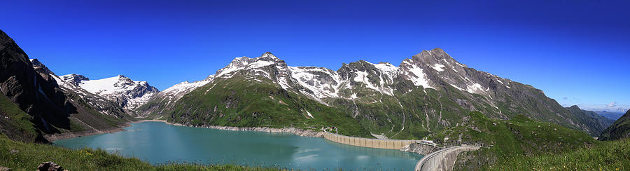Panorama of Austrian dam Stausee Mooserboden Photograph by Vaclav Sonnek