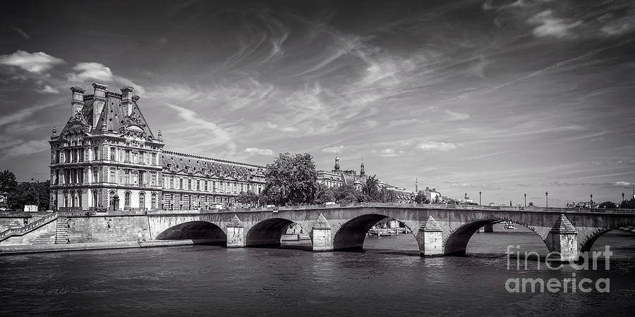 Panorama of the Louvre and the Seine river Photograph by Delphimages Paris Photography
