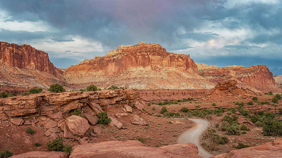 Sunset Photograph - Panorama Point Sunset Capitol Reef National Park Utah II by Joan Carroll
