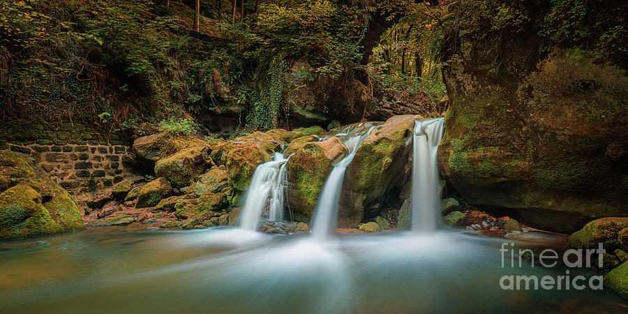 Panorama Schiessentumpel Waterfall Photograph by Henk Meijer Photography