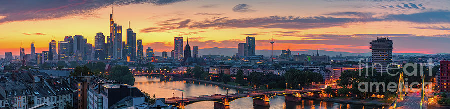Panorama sunset Frankfurt am Main Photograph by Henk Meijer Photography