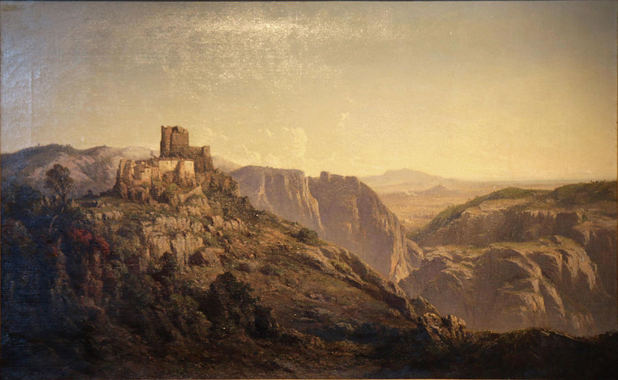 Colline Painting - Panorama sur les collines du chateau dEvenos, pres de Toulon by Vincent Courdouan