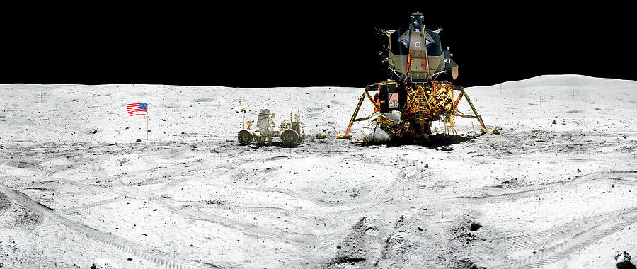 Panorama view of Apollo 16 commander Astronaut John W. Young Photograph by Eric Glaser