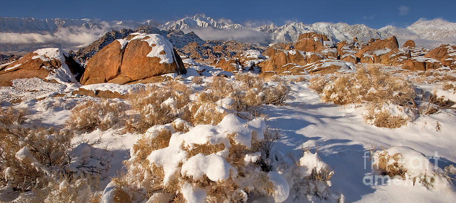 Panorama Winter Sunrise Alabama Hills Eastern Sierras Photograph by Dave Welling