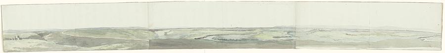 Panorama with plain at Cannes seen from elevation in landscape, Louis Ducros, 1778 Painting by MotionAge Designs