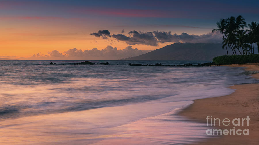 Panoramic Sunset Poolenalena Beach - Maui Photograph by Henk Meijer Photography