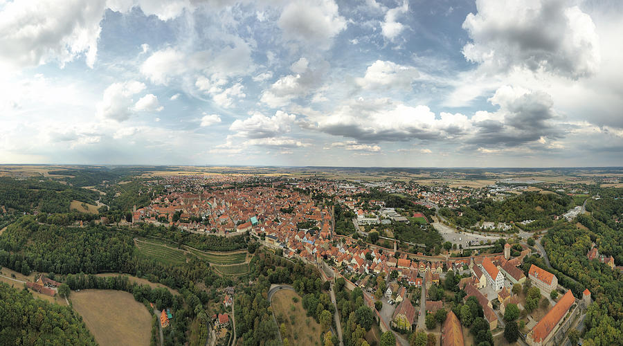 Panoramic aerial view of Rothenburg - Germany Photograph by PJPhoto69