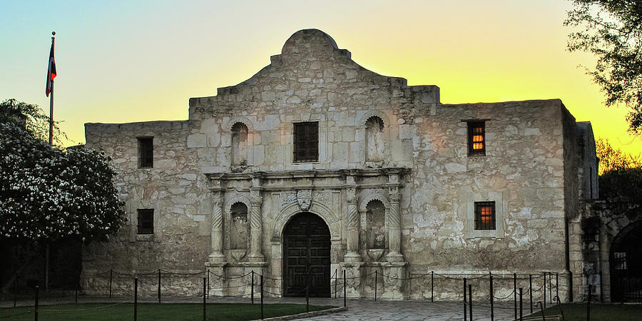San Antonio Photograph - Panoramic Alamo Sunrise - San Antonio Texas by Gregory Ballos