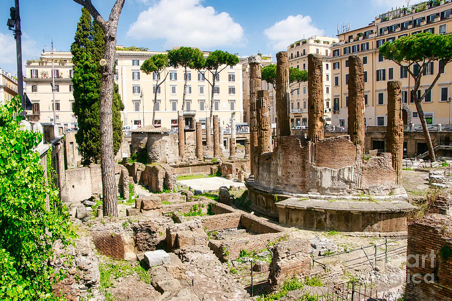 Panoramic ancient archaeological area of Largo Torre Argentina - Rome Italy Photograph by Stefano Senise