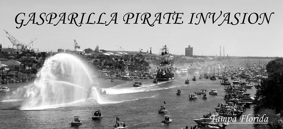 Panoramic Gasparilla pirate invasion 2020 Mixed Media by David Lee Thompson