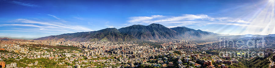 Panoramic image of eastern Caracas city aerial view Photograph by ...