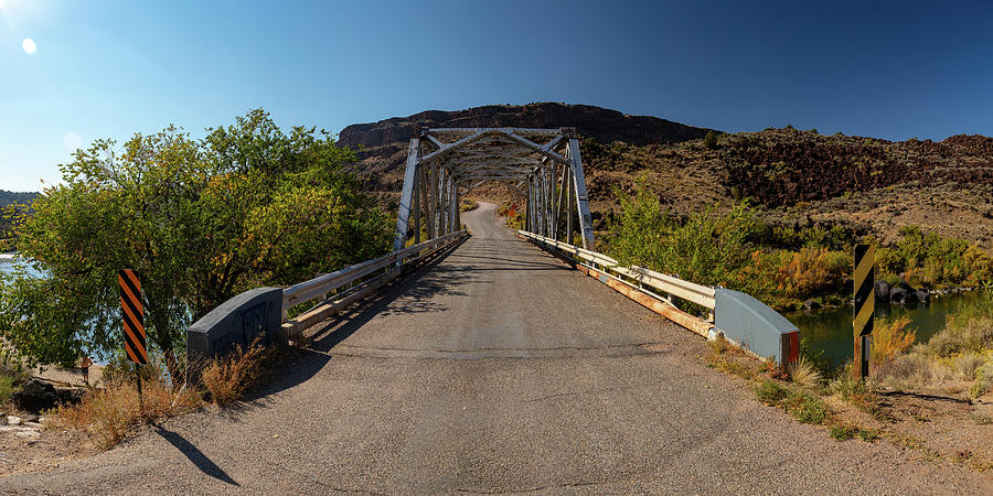 Panoramic Lower Taos Canyon in New Mexico bridge Photograph by Eldon McGraw