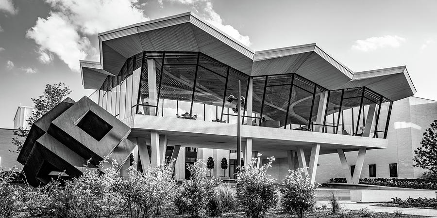 Panoramic Monochrome Perspective Of The Arkansas Museum Of Fine Arts - Little Rock Photograph by Gregory Ballos