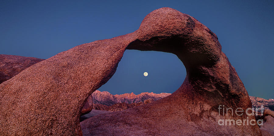 Panoramic Moonset in Arch Alabama Hills California Photograph by Dave Welling