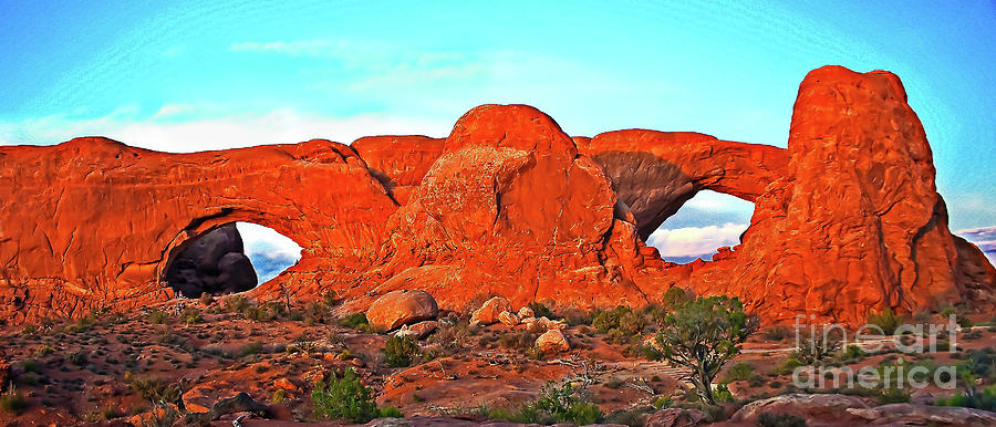 Arches National Park Photograph - Panoramic North And South Windows by Robert Bales