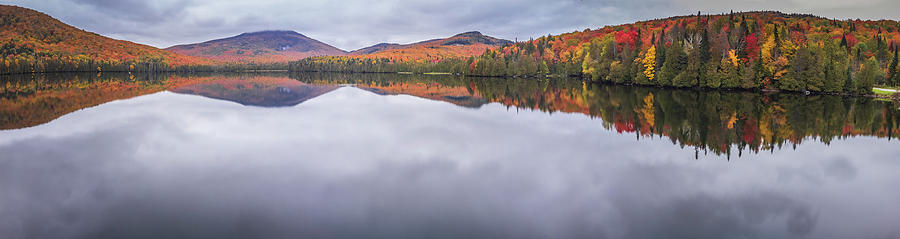 Panoramic of Bald Hill Pond in Westmore Vermont Photograph by Jeff Folger