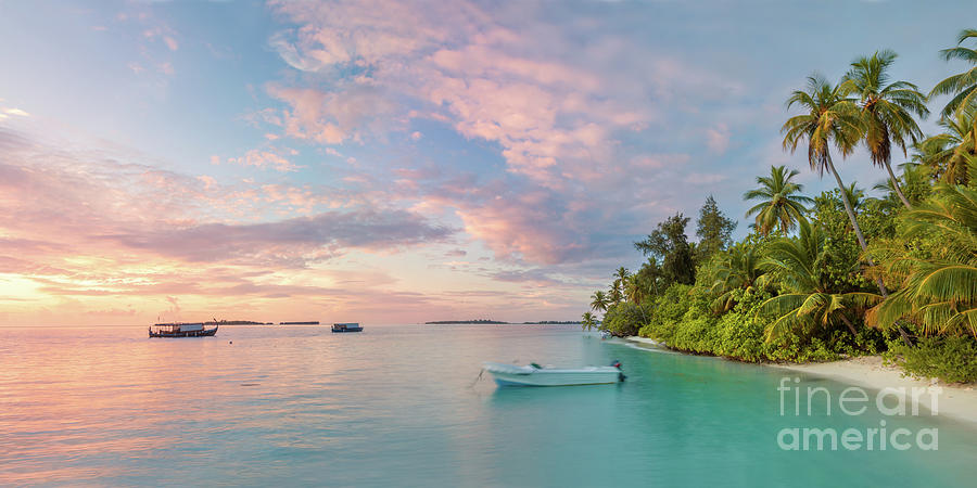 Panoramic of island in the Maldives Photograph by Matteo Colombo