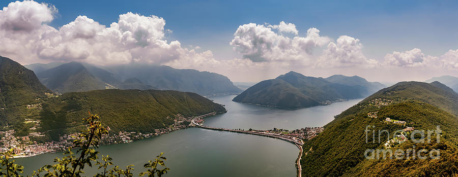 Panoramic of Lake Lugano Switzerland and Italy Photograph by Alissa Beth Photography