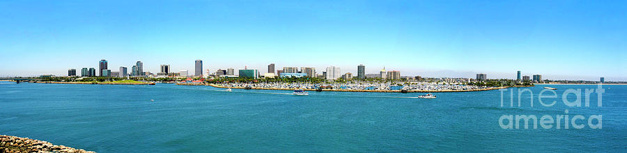 Panoramic of Long Beach Harbor Photograph by Gunther Allen
