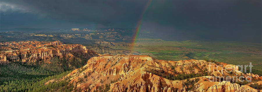 Panoramic Rainbow And Storm Bryce Canyon National Park Photograph by Dave Welling