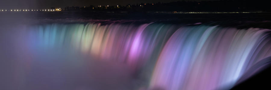 Panoramic Rainbow Horseshoe Falls at Night Photograph by David Dole ...