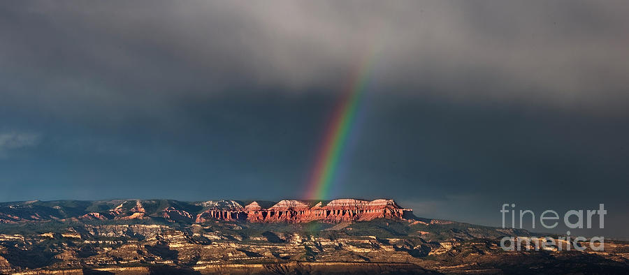 Panoramic Rainbow Over Aquarius Plateau Bryce Canyon N Photograph by Dave Welling