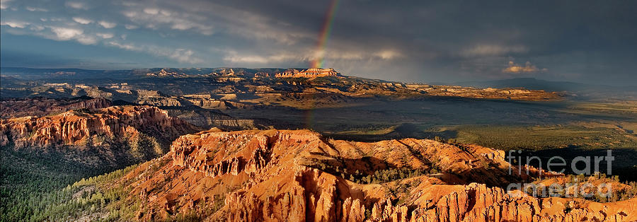 Panoramic Rainbow Storm Aquarius Plateau Bryce Canyon  Photograph by Dave Welling