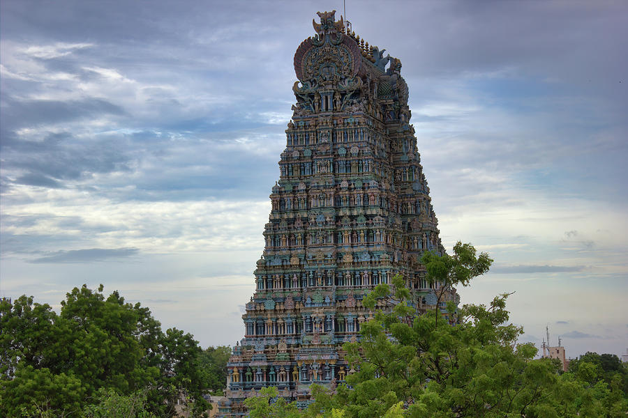 Architecture Photograph - Panoramic shot of the Sri Meenakshi temple, Madurai, Tamil Nadu, India by Arpan Bhatia