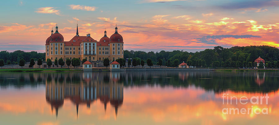 Panoramic Sunset at Moritzburg Castle Photograph by Henk Meijer Photography