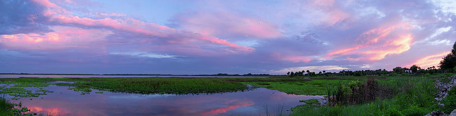 Panoramic Sunset Reflection Photograph by Carolyn Hutchins