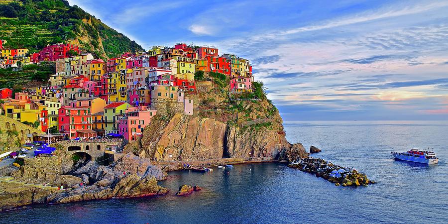 Panoramic View At The Ligurian Sea Photograph