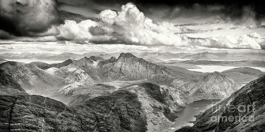 Panoramic view from the summit of the Black Cuillins Photograph by Phill Thornton