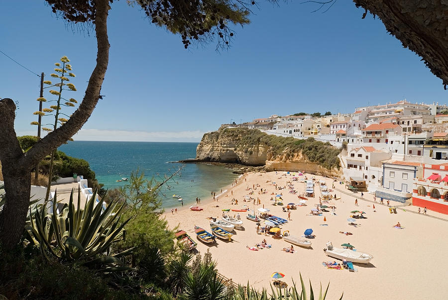 Panoramic view of Algarve overlooking a beach on a sunny day Photograph by Pic4you