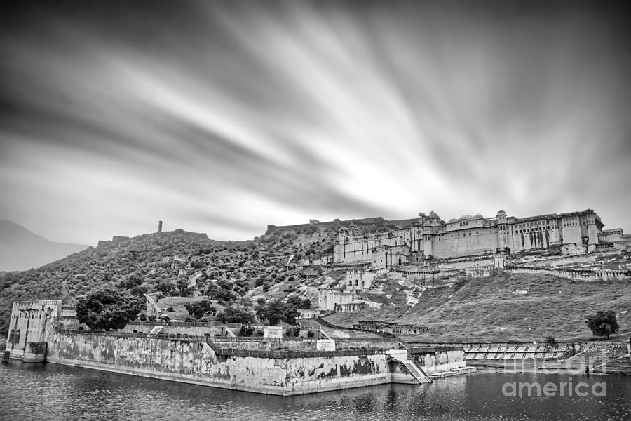 Panoramic view of Amer Fort - India Black and White Photograph by Stefano Senise