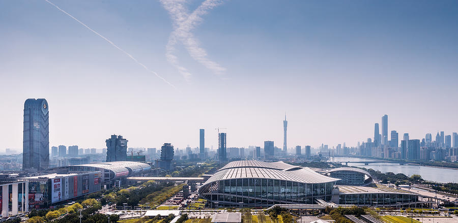 Panoramic view of Canton Fair Pazhou complex, Guangzhou, Guangdong, China Photograph by 500px Asia